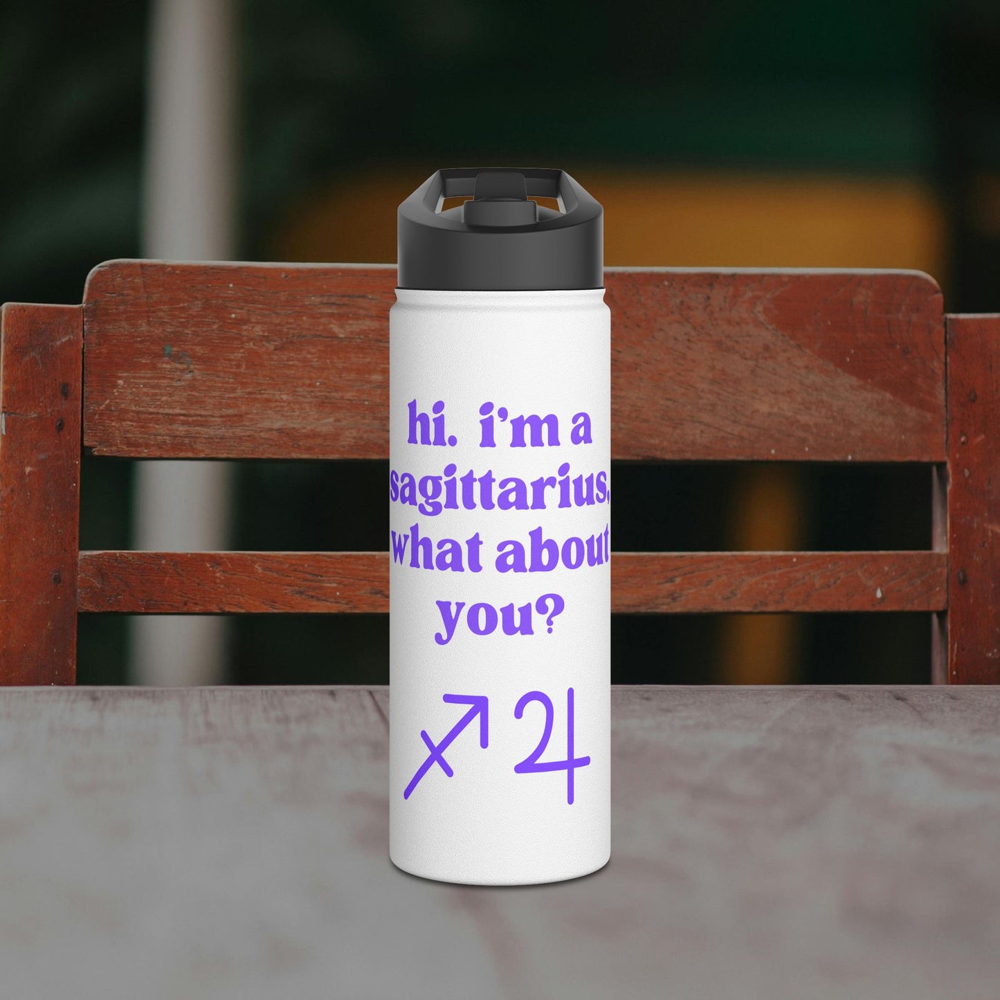 "Hi, I'm a Sagittarius" Water Bottle