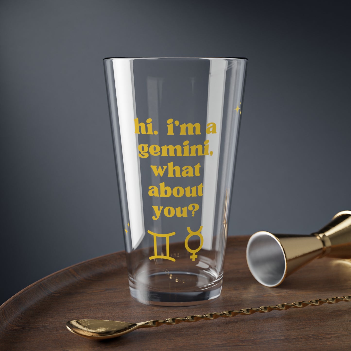 "Hi, I'm a Gemini" Glass Cup