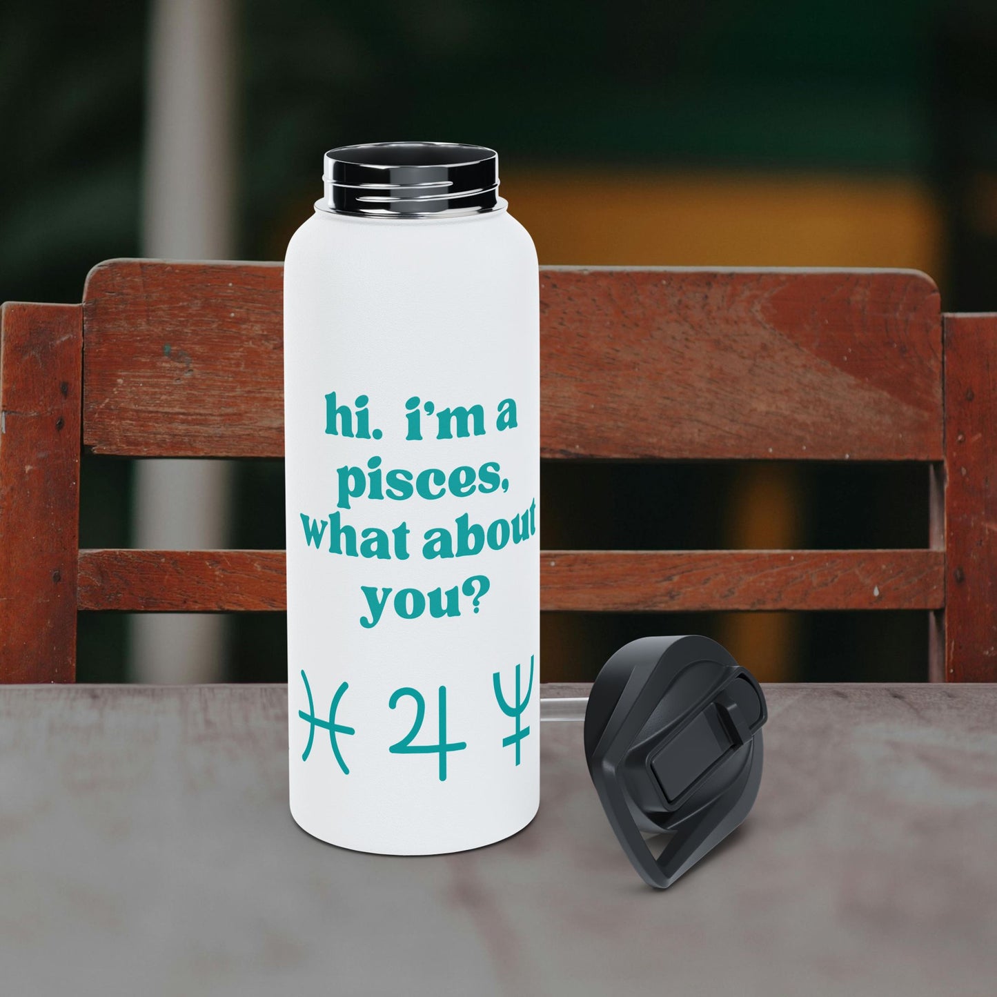 "Hi, I'm a Pisces" Water Bottle