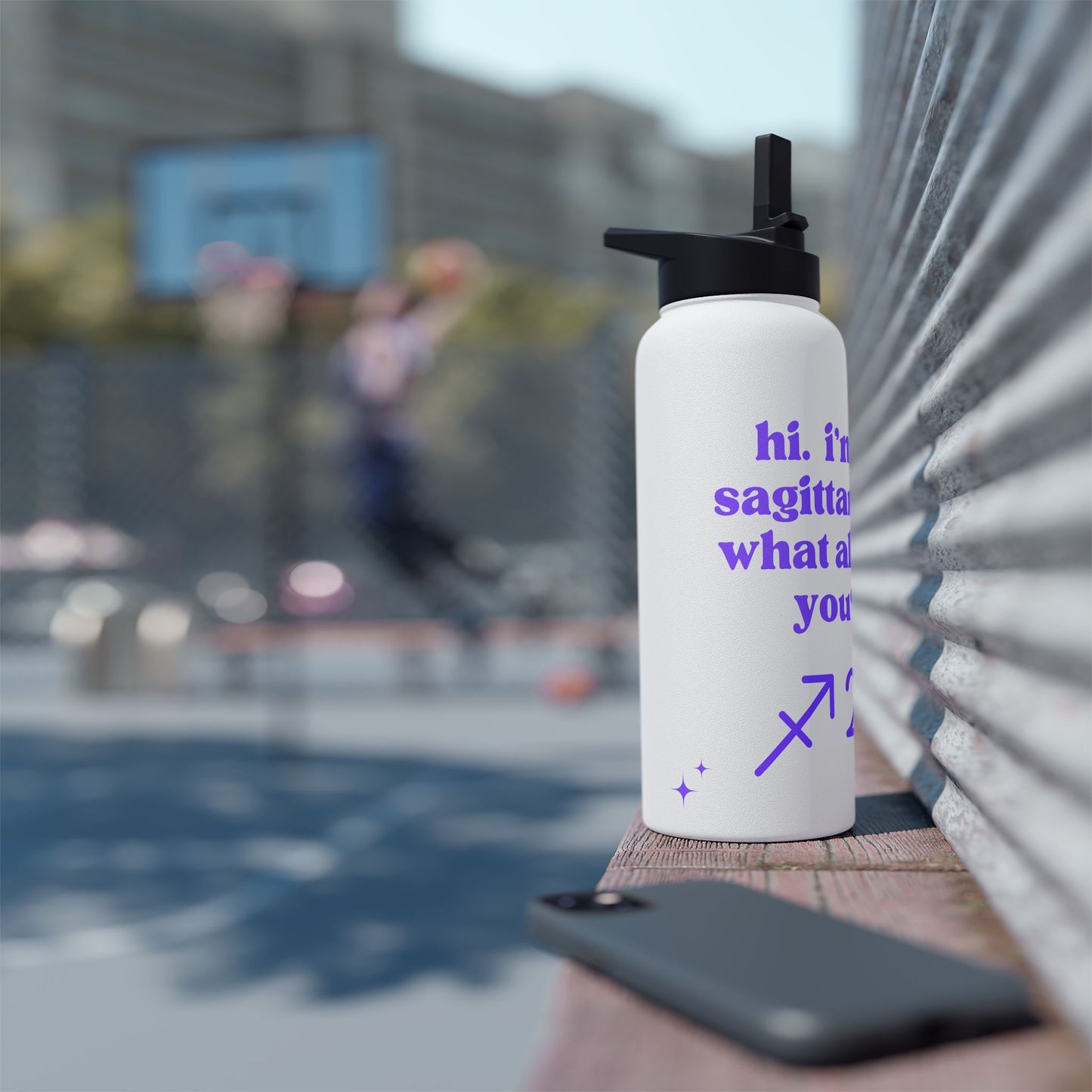"Hi, I'm a Sagittarius" Water Bottle