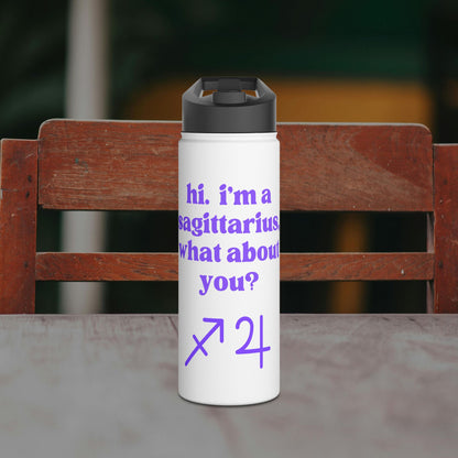 "Hi, I'm a Sagittarius" Water Bottle