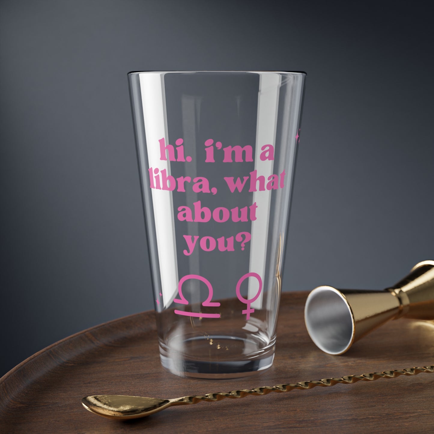 "Hi, I'm a Libra" Glass Cup