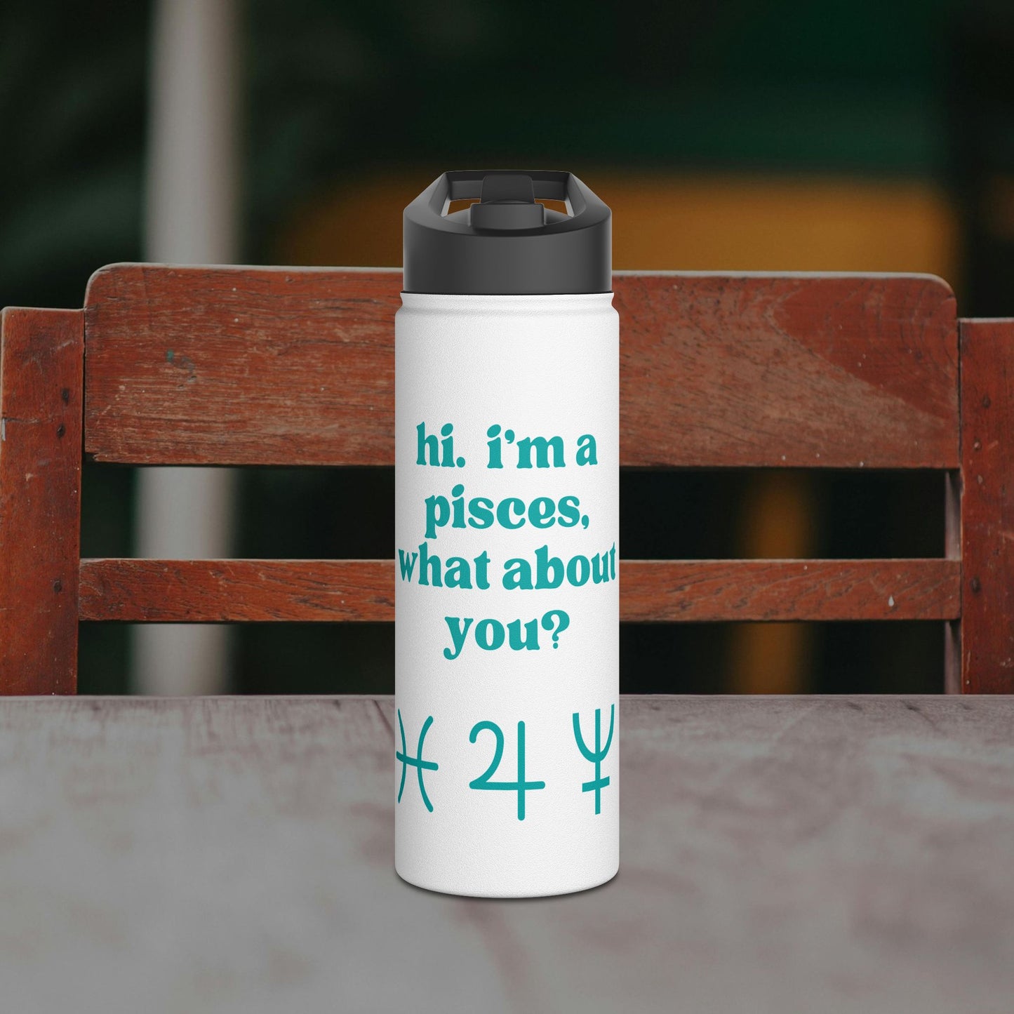 "Hi, I'm a Pisces" Water Bottle