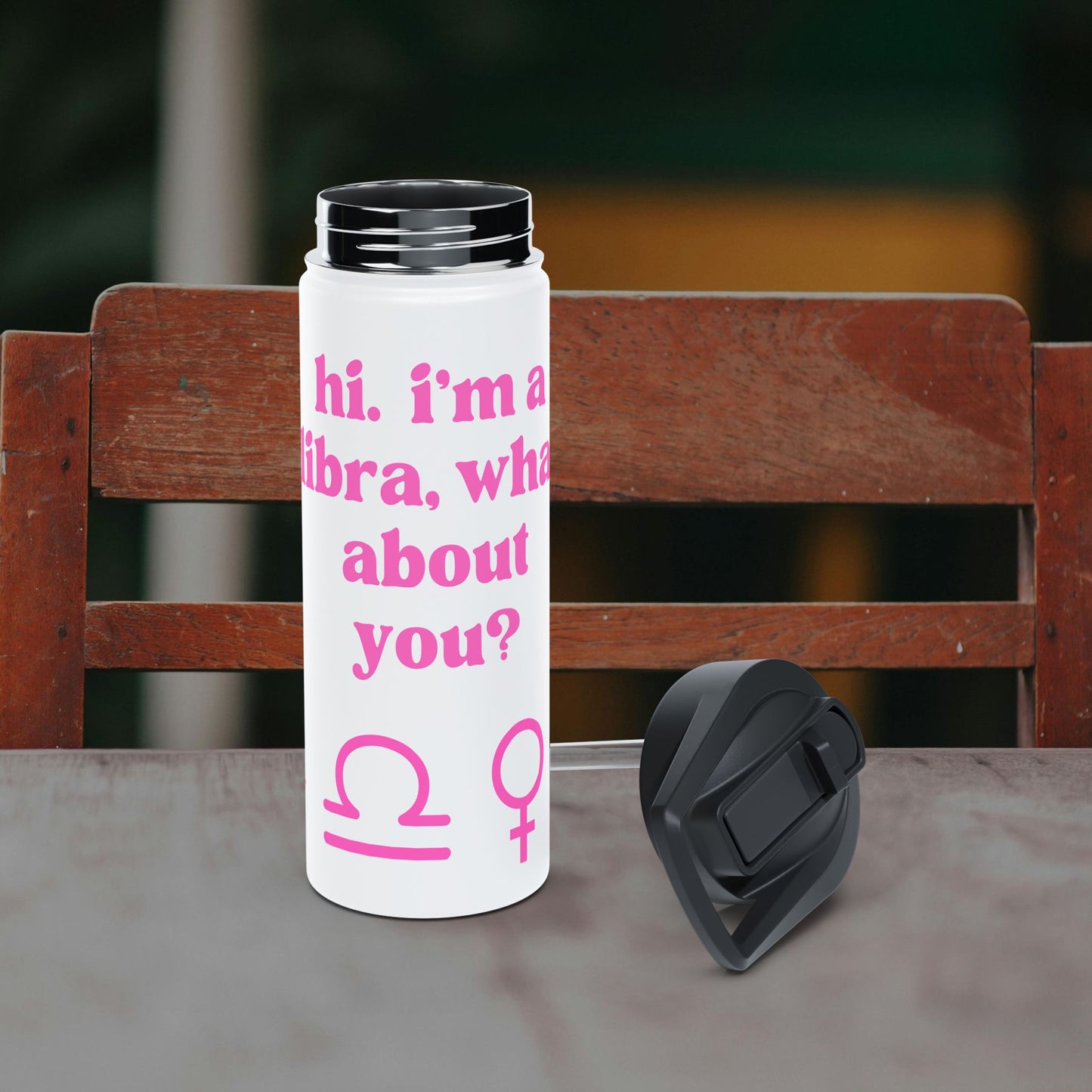 "Hi, I'm a Libra" Water Bottle