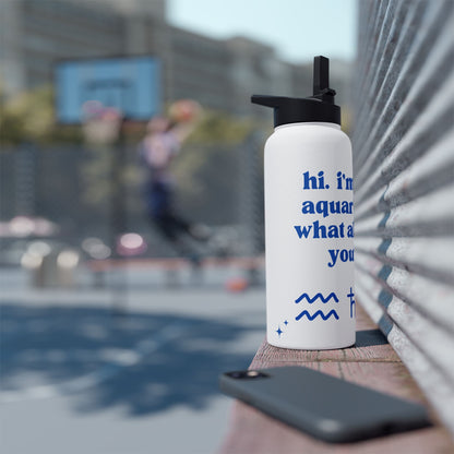 "Hi, I'm an Aquarius" Water Bottle