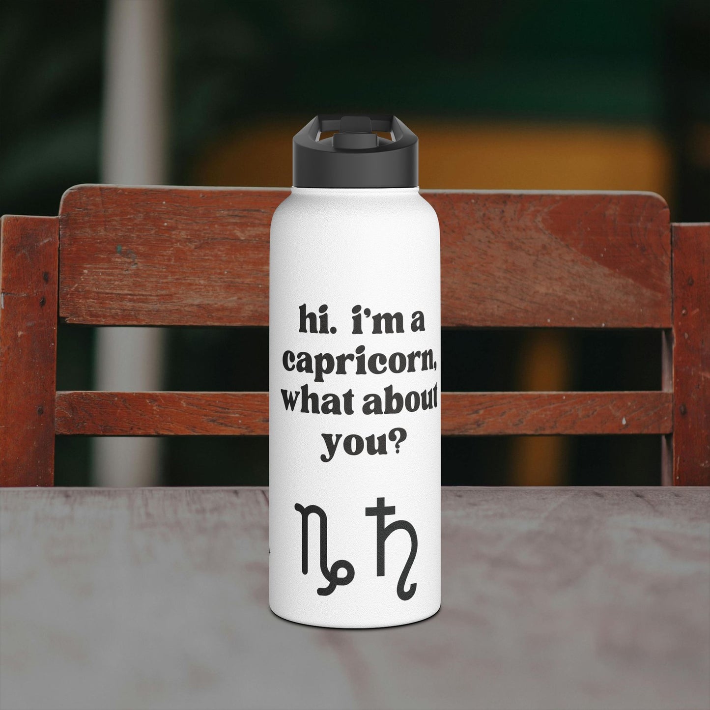 "Hi, I'm a Capricorn" Water Bottle