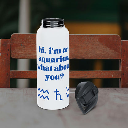 "Hi, I'm an Aquarius" Water Bottle