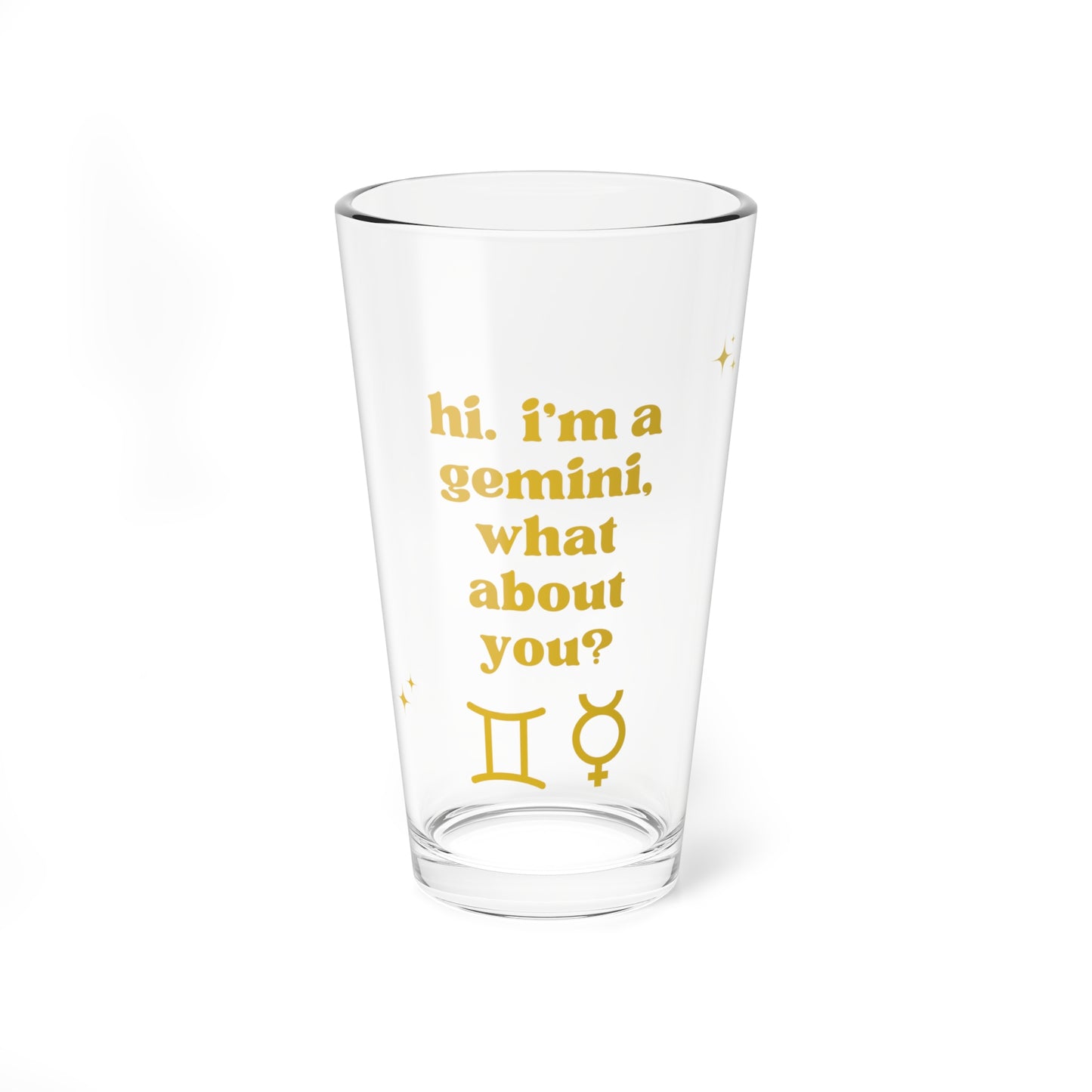 "Hi, I'm a Gemini" Glass Cup