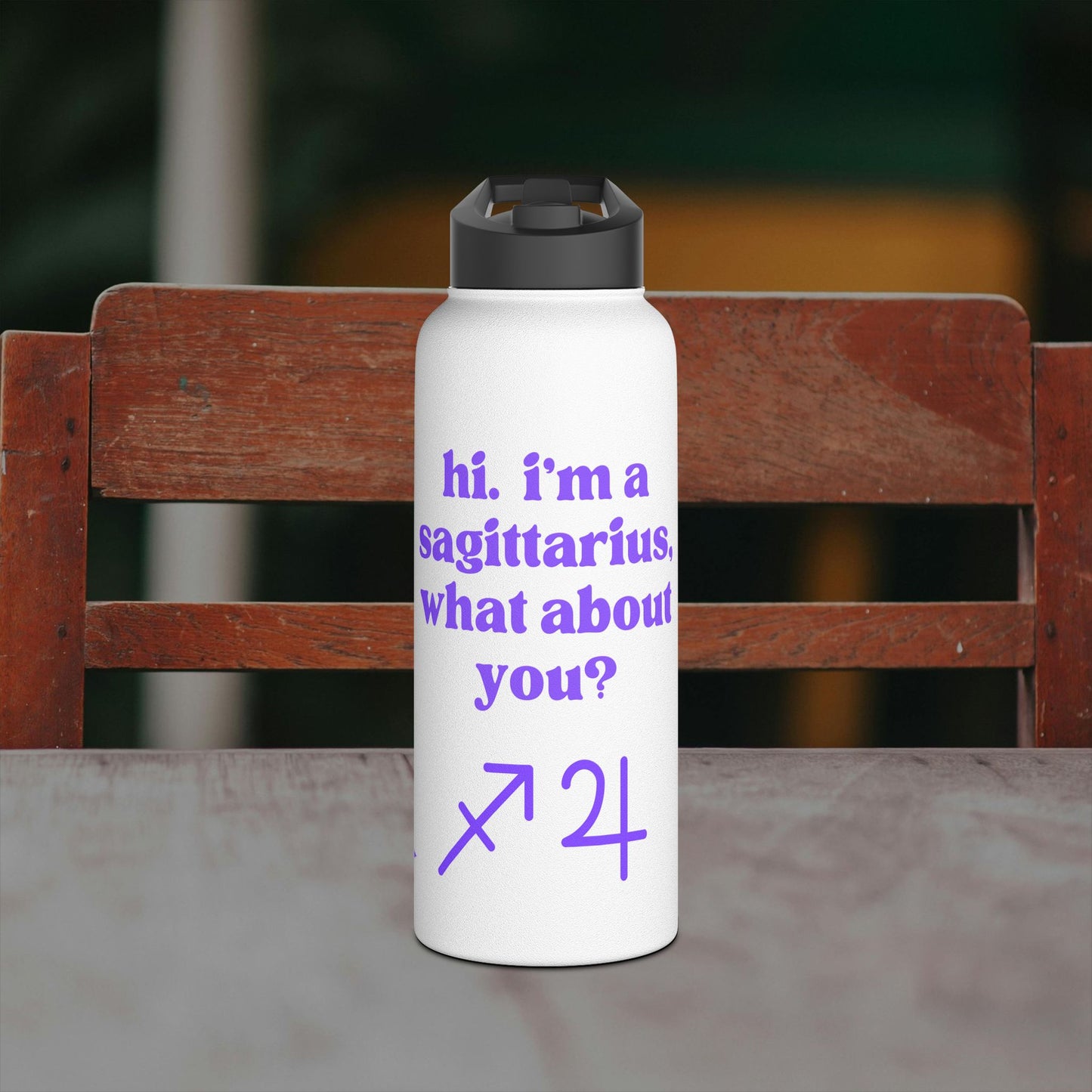 "Hi, I'm a Sagittarius" Water Bottle