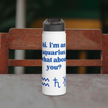 "Hi, I'm an Aquarius" Water Bottle