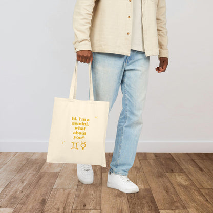 "Hi, I'm a Gemini" Tote Bag