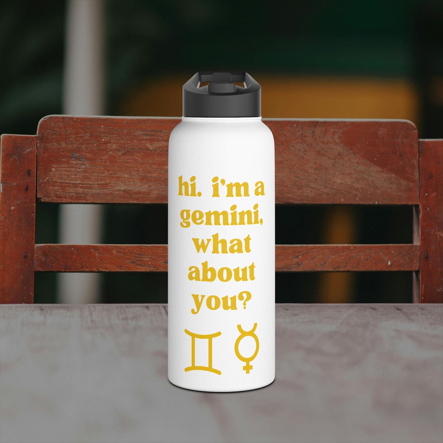"Hi, I'm a Gemini" Water Bottle