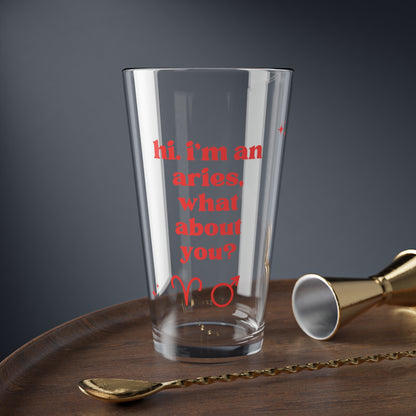 "Hi, I'm an Aries" Glass Cup