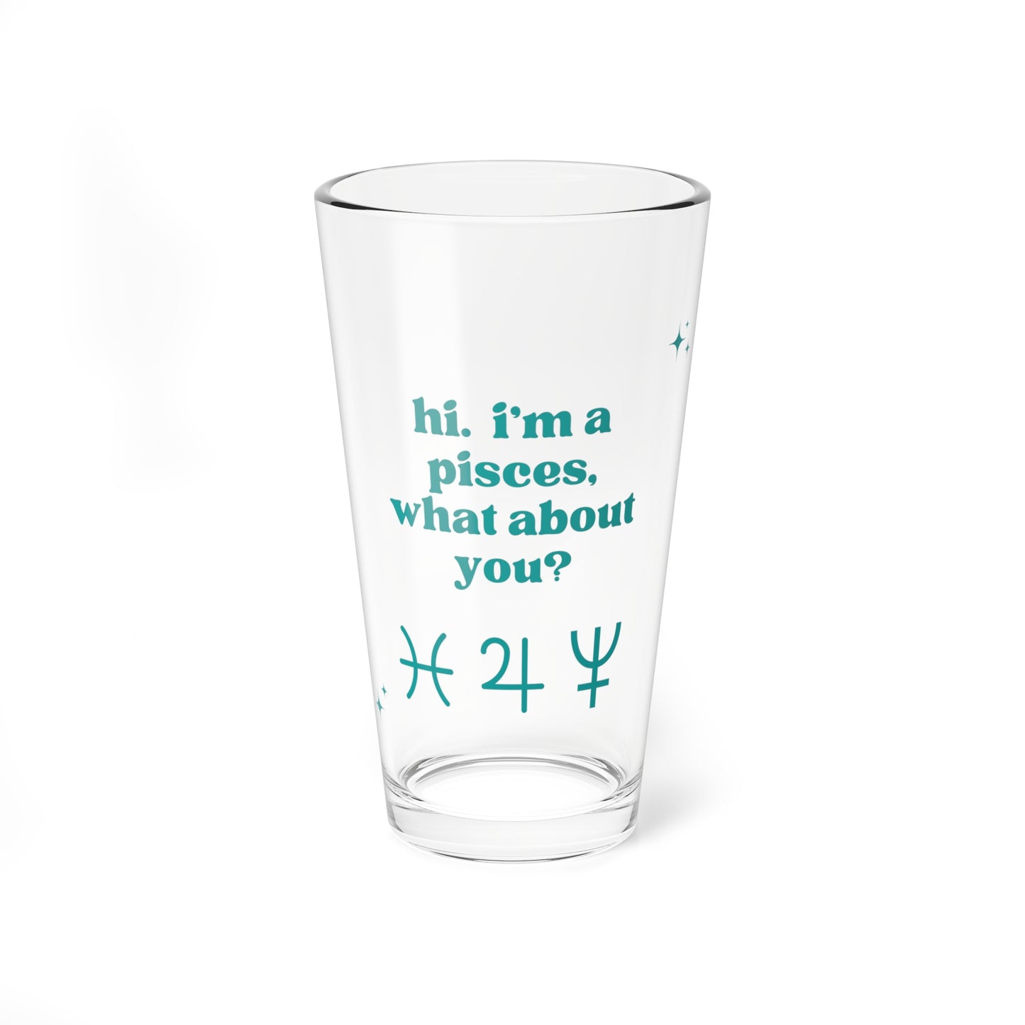 "Hi, I'm a Pisces" Glass Cup