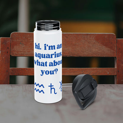"Hi, I'm an Aquarius" Water Bottle