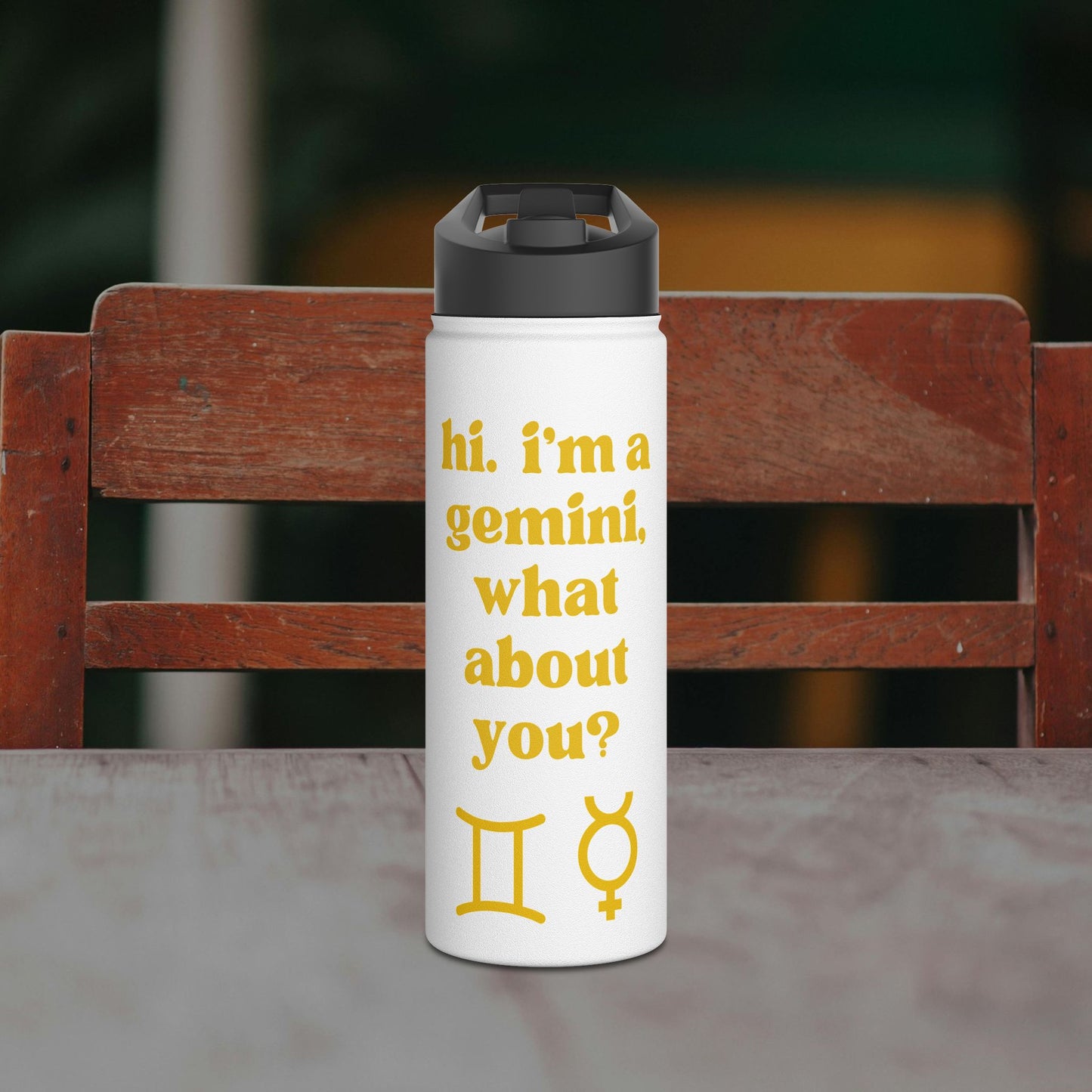"Hi, I'm a Gemini" Water Bottle