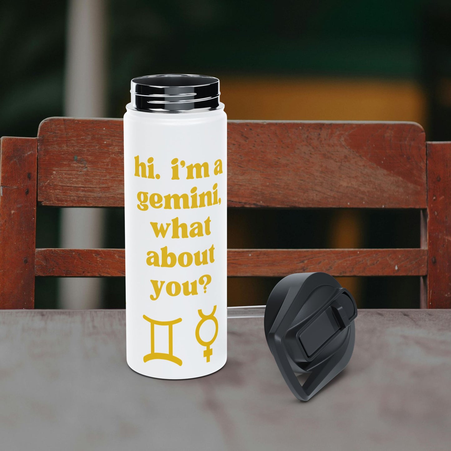 "Hi, I'm a Gemini" Water Bottle
