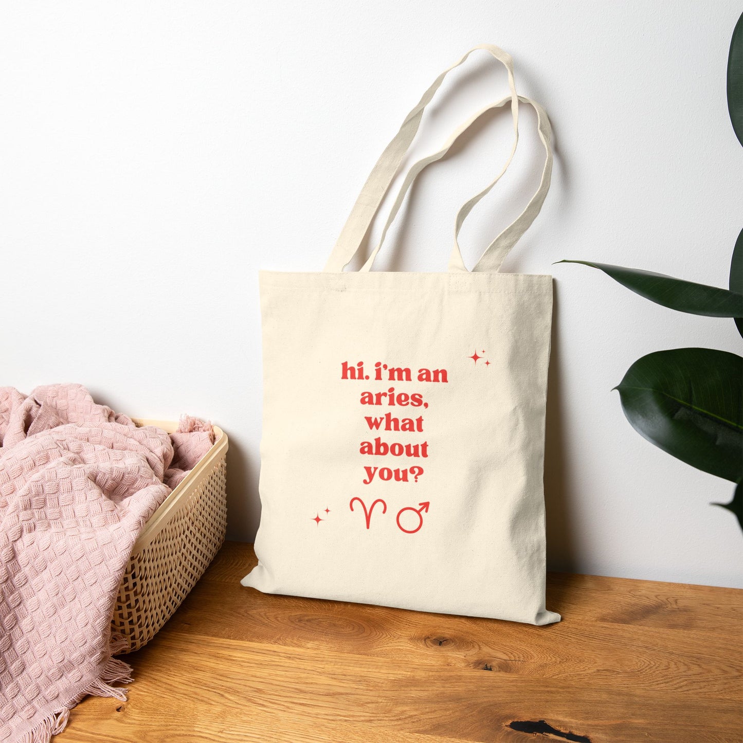 "Hi, I'm an Aries" Tote Bag