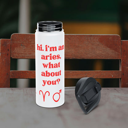 "Hi, I'm an Aries" Water Bottle