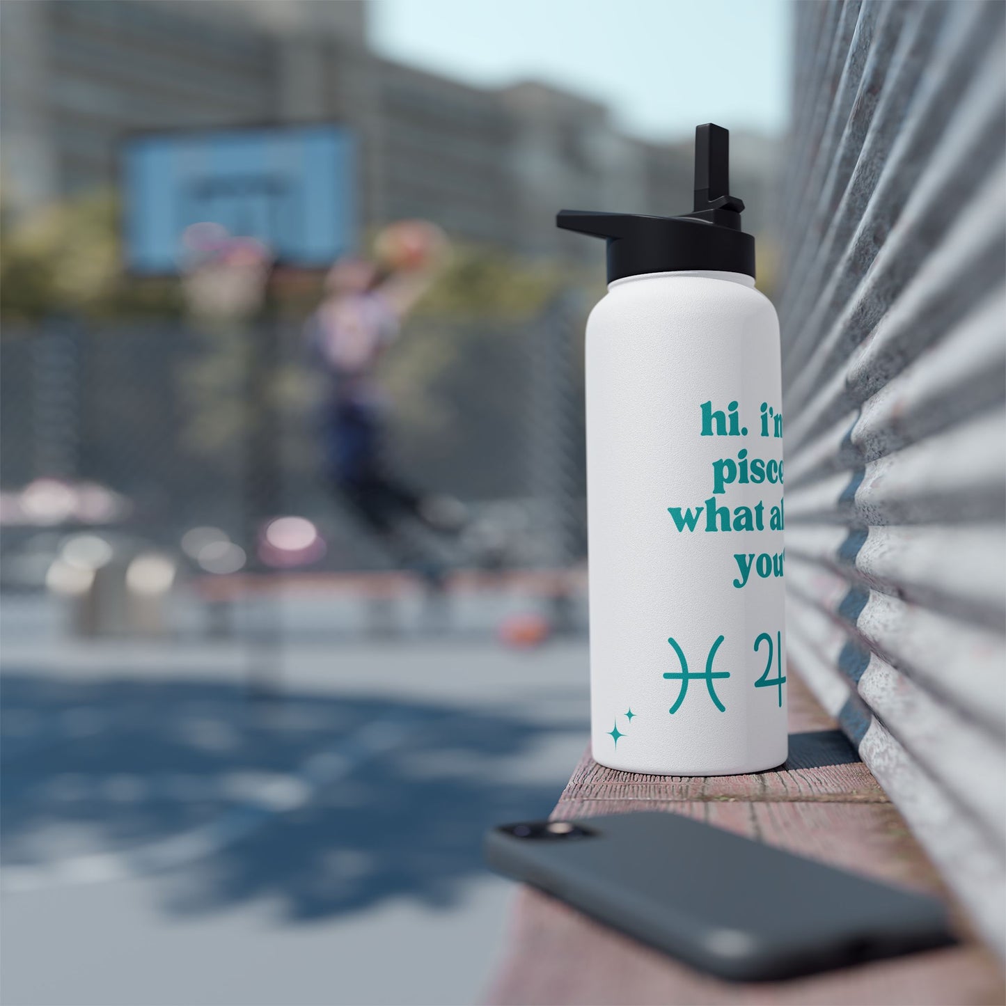 "Hi, I'm a Pisces" Water Bottle