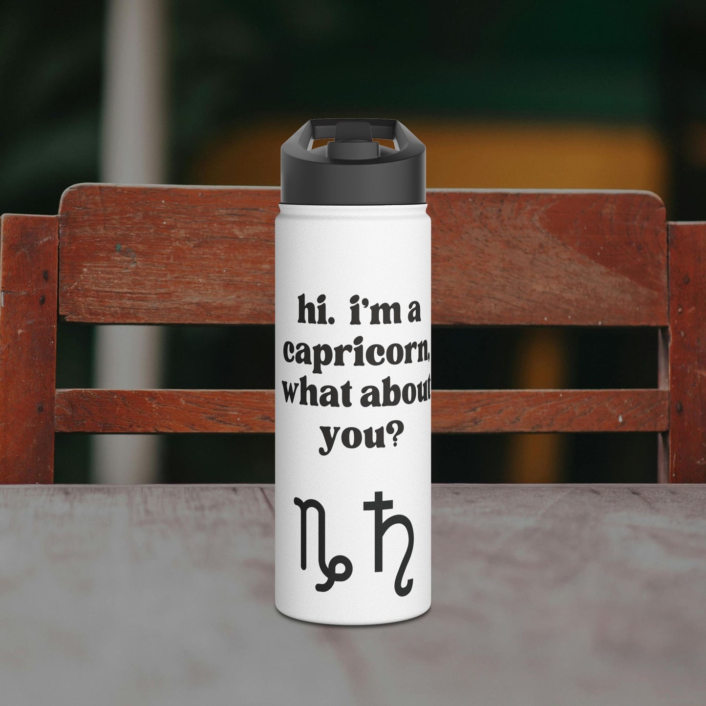 "Hi, I'm a Capricorn" Water Bottle